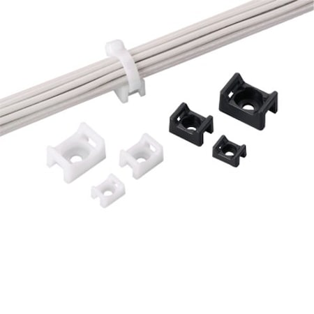 5/8 L, 7/16 W, Natural Plastic Cable Tie Mount, Package Quantity: 1000